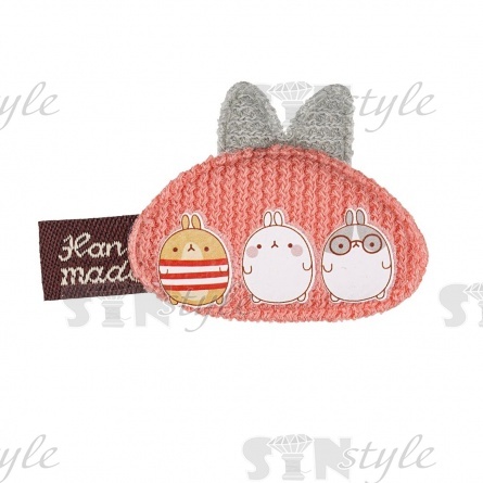 Аппликация 3D "Котик", цвет грязно-розовый , размер 50х35 мм фото 1