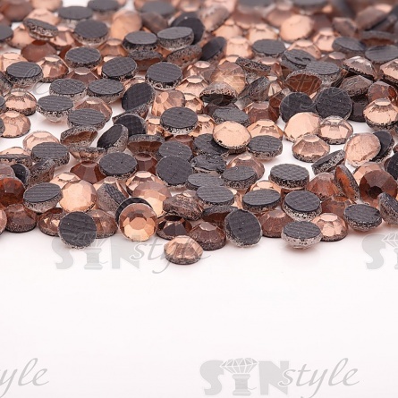 Стразы термоклеевые стеклянные SS10, форма круг, цвет персиковый (923) фото 3