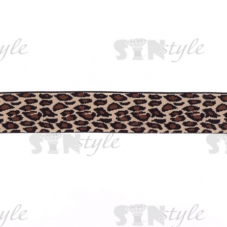 Резинка декоративная с анималистическим принтом, ширина 35 мм, намотка 47 ярдов фото 1