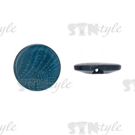 Пуговица пластиковая на полуножке, размер 34L, форма круглая, цвет бирюзовый фото 1