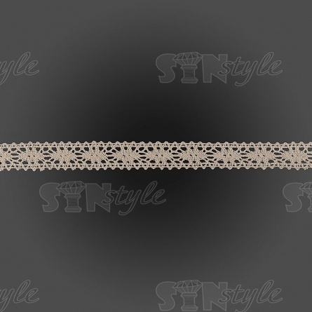 Кружево вязаное плетеное, ширина 20 мм, цвет бежевый, намотка 15 ярдов фото 1