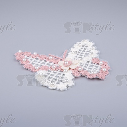 Аппликация на сетке пришивная "Бабочка", размер 145 мм х 130 мм фото 2