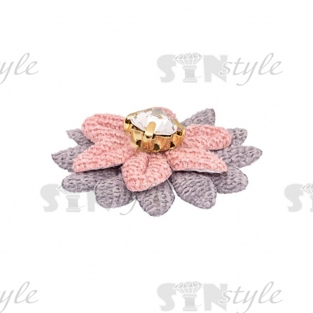 Аппликация 3D "Цветочек" со стразой, разноцветный, размер 30 мм фото 2