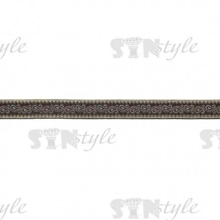 Жаккардовая лента, ширина 25 мм, намотка 10 м, цвет кофейный фото 2