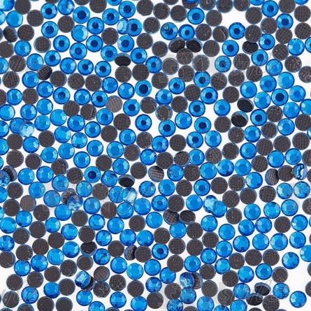 Стразы термоклеевые стеклянные SS10, форма круг, цвет синий (904), 1440шт/уп фото 1