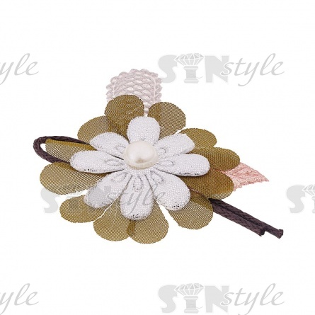 Аппликация 3D "Цветочек", цвет хаки, размер 65х60 мм фото 2