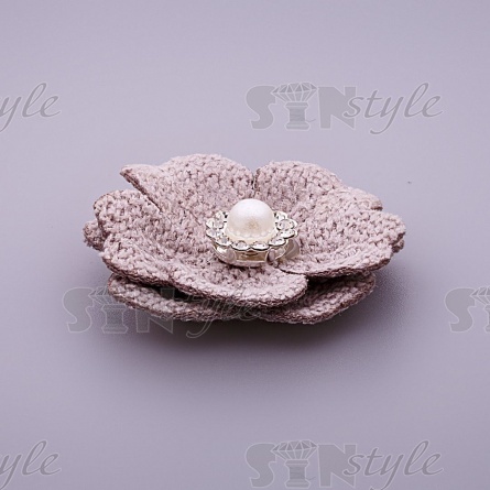 Цветочки декоративные, цвет серый, размер 33 мм,  фото 1