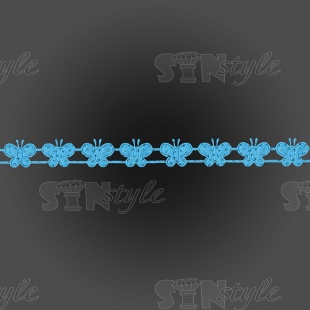 Декоративная лента из бабочек, цвет синий, ширина 20 мм, намотка 20 ярдов фото 2