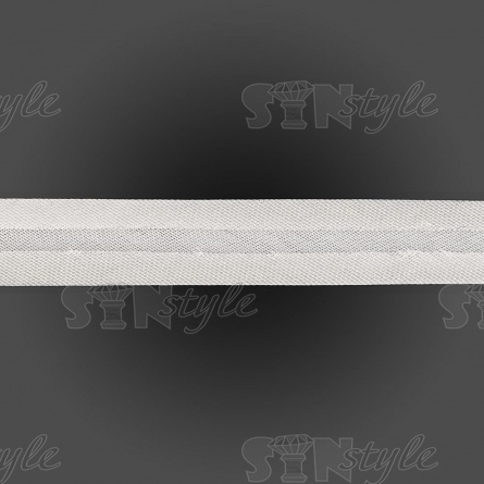 Косая бейка атласная, ширина 15 мм, намотка 90 ярд, цвет молочный фото 3