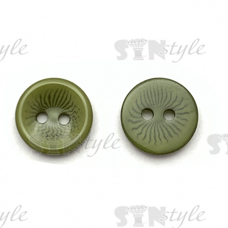 Пуговица пластиковая на два прокола, цвет хаки, 20L фото 1