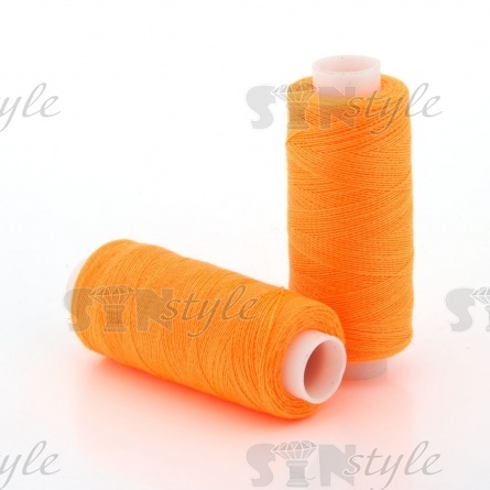Нитки полиэстер 40/2, цвет №1131 (ярко-оранжевый), катушка 400Y фото 1