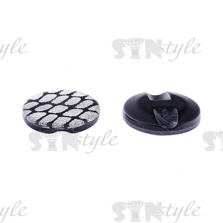 Пуговица пластиковая на полуножке, размер 24L, форма круглая, цвет серый фото 2