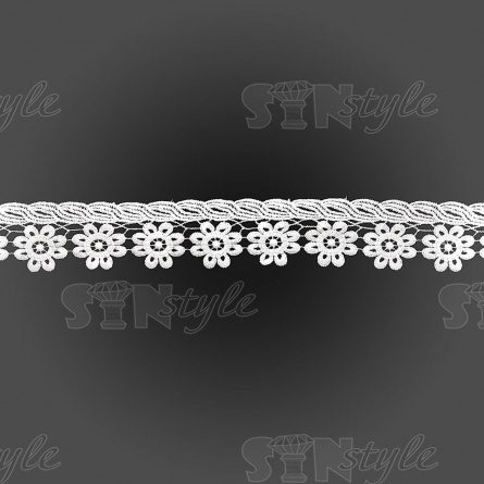 Кружево ажурное матовая нить, цвет белый, намотка 15 ярдов, ширина 45 мм фото 1