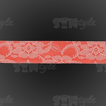 Декоративная лента двухслойная, цвет коралловый, ширина 25 мм, намотка 20 ярдов фото 3