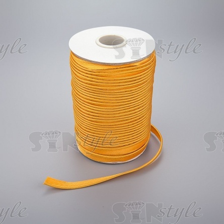 Кант атласный, ширина 10 мм, цвет желтый (18), намотка 72 ярда фото 1