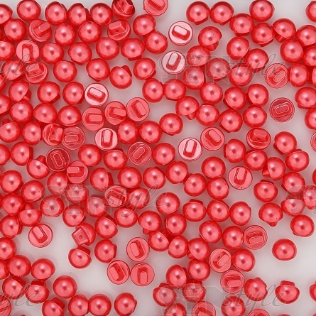 Пуговица пластиковая на ножке, в форме полусферы, кораллового цвета, размер 18L фото 3