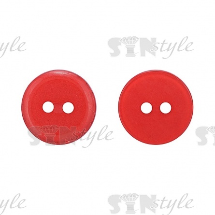 Пуговица пластиковая на два прокола, 20L, цвет красный фото 1