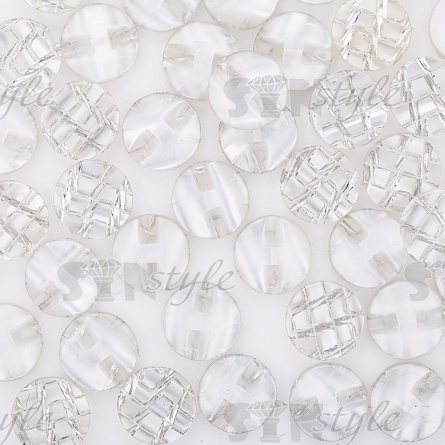 Пуговица пластиковая на полуножке, размер 24L, белая перламутровая фото 3