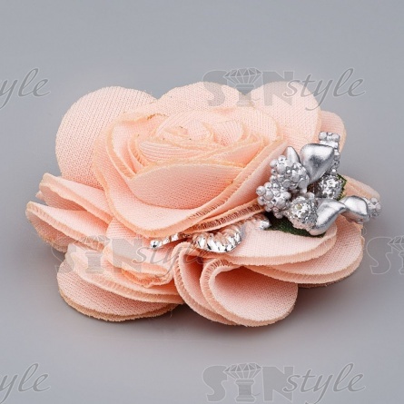 Цветочки декоративные, цвет персиковый, диаметр 60 мм фото 2