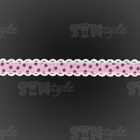 Декоративная репсовая лента с ажурным краем, цвет розовый, ширина 15 мм, намотка 20 ярдов фото 3