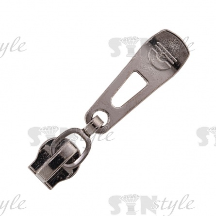 Слайдер для молнии, спираль, тип 5, темный никель  фото 1