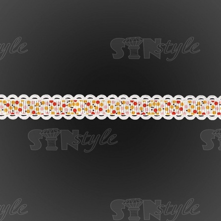 Декоративная репсовая лента с ажурным краем, цвет желтый, ширина 15 мм, намотка 20 ярдов фото 3