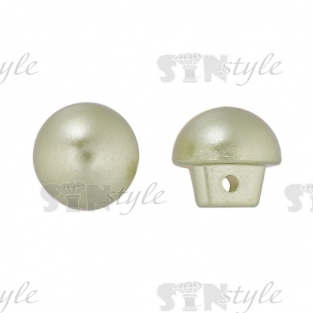 Пуговица пластиковая на ножке, в форме полусферы, салатового цвета, размер 18L фото 1