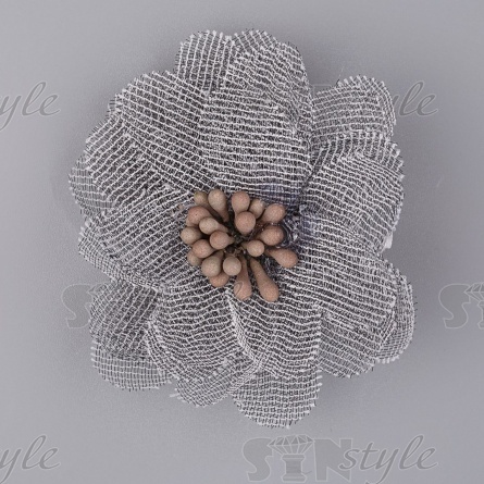 Цветочки декоративные, цвет серый, диаметр 40 мм фото 1