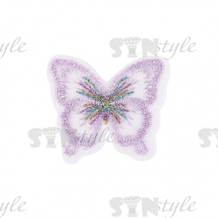 Аппликации бабочки из капрона, размер 37х30 мм цвет сиреневый фото 1