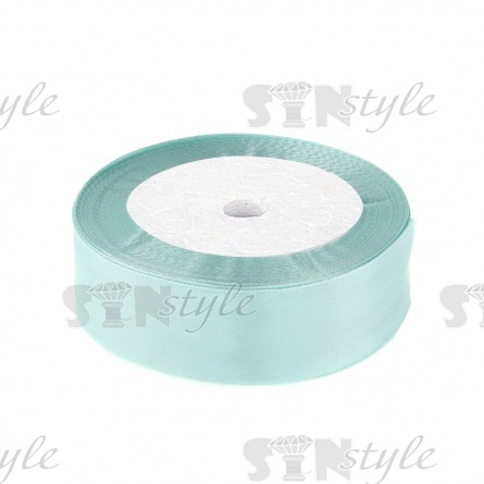 Декоративная лента атласная, ширина 25 мм, намотка 25Y, цвет светло-голубой (№141) фото 1