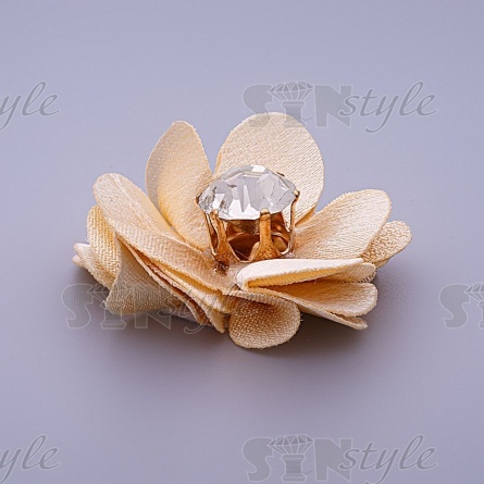 Цветочки декоративные, цвет шампань, размер 35 мм,  фото 2