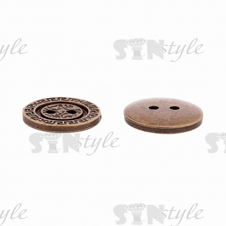 Пуговица пластиковая на два прокола, бронзовая, 20L фото 3