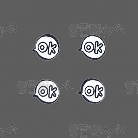 Аппликация 3D "Ok", цвет белый, размер 17 мм х 15 мм фото 1