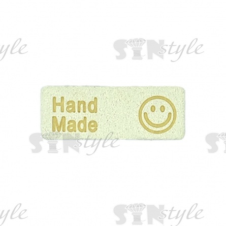 Аппликация пришивная пластинка "Смайлик", цвет капучино, размер 39 мм х 15 мм фото 2