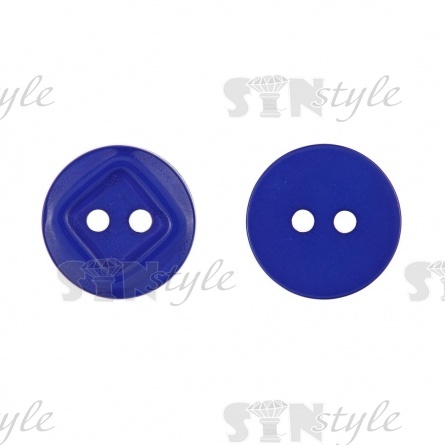 Пуговица пластиковая на два прокола, 20L, цвет ярко-синий фото 1