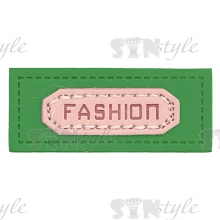 Аппликация пришивная ПВХ, размер 47х20 мм, цвет зеленый фото 1