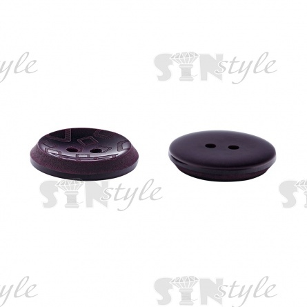 Пуговица пластиковая на два прокола, фиолетовая, 34L фото 3