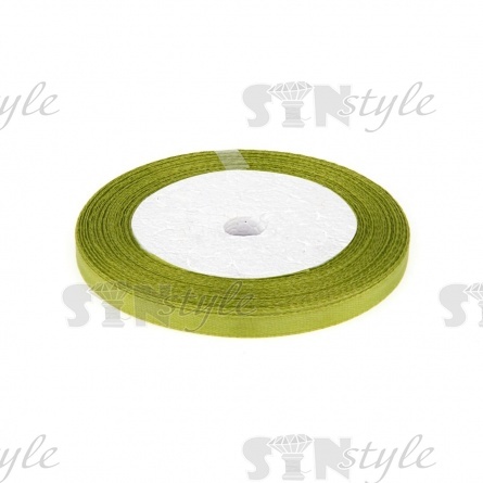 Декоративная лента атласная, ширина 6 мм, намотка 25 ярдов, цвет светлый хаки (№095) фото 1