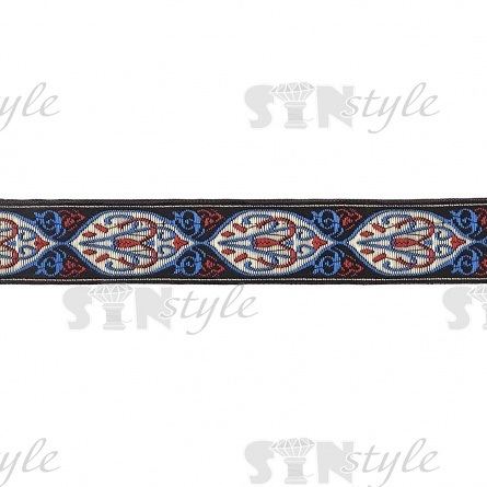 Жаккардовая лента, ширина 25 мм, намотка 10 м, цвет бежевый фото 2