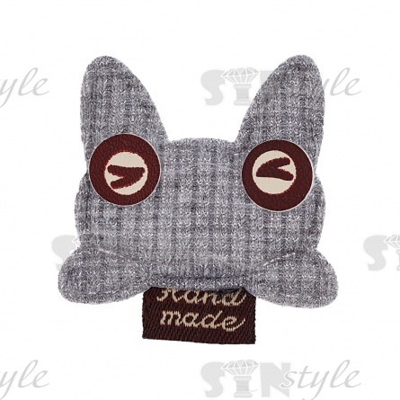 Аппликация 3D "Котик", цвет серый, размер 35х33 мм фото 1