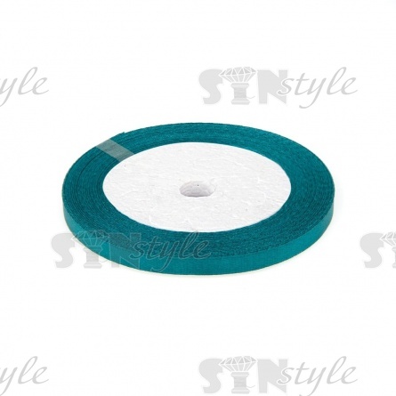 Декоративная лента атласная, ширина 6 мм, намотка 25 ярдов, цвет нефритовый (№115) фото 1