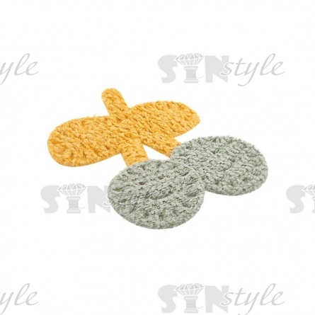 Аппликация 3D "Вишенки", цвет желтый+мятный, размер 30х33 мм фото 2