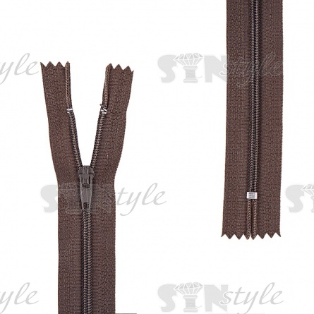 Молния спираль, тип 3, неразъемная, длина 20 см, цвет 328 (хаки), "простой" бегунок фото 1