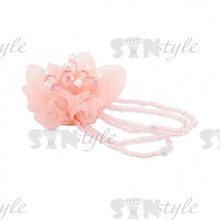 Аппликация с элементами из бисера, цвет розовый, размер 55х80 мм фото 2