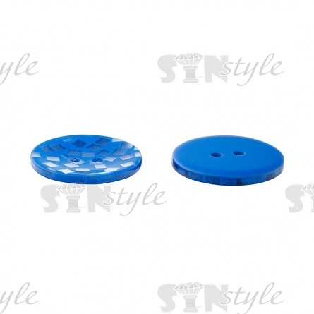 Пуговица пластиковая на полуножке, размер 24L, черная основа с красными пайетками фото 1