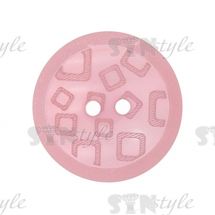 Пуговица пластиковая на два прокола, розовая, 34L фото 1