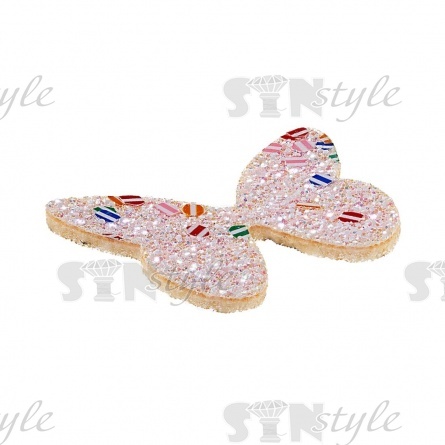 Аппликация 3D "Бабочка", цвет розовый, размер 40х27 мм фото 2