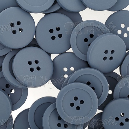 Пуговица пластиковая на четыре прокола, синяя, 44L фото 3