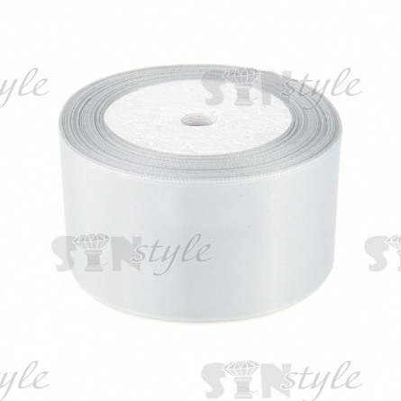 Декоративная лента атласная, ширина 50 мм, длина 25 ярдов, цвет светло-серый (№068) фото 1