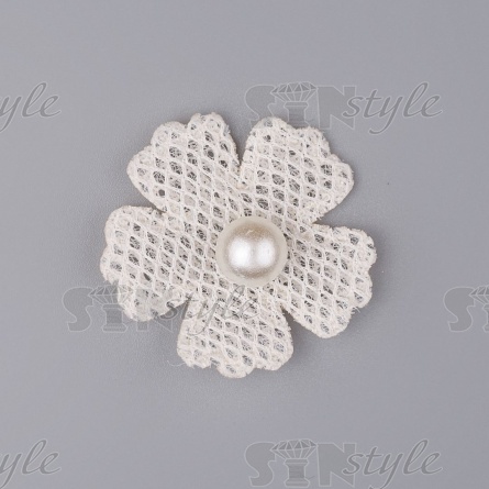 Аппликация 3D "Цветочек", размер 30х30 мм, цвет шампань фото 1